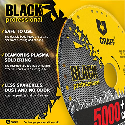 Graff BLACK115 Black Cut Off Wheels 4 1/2 Inch - Diamond Metal Cutting Disc thumb #5