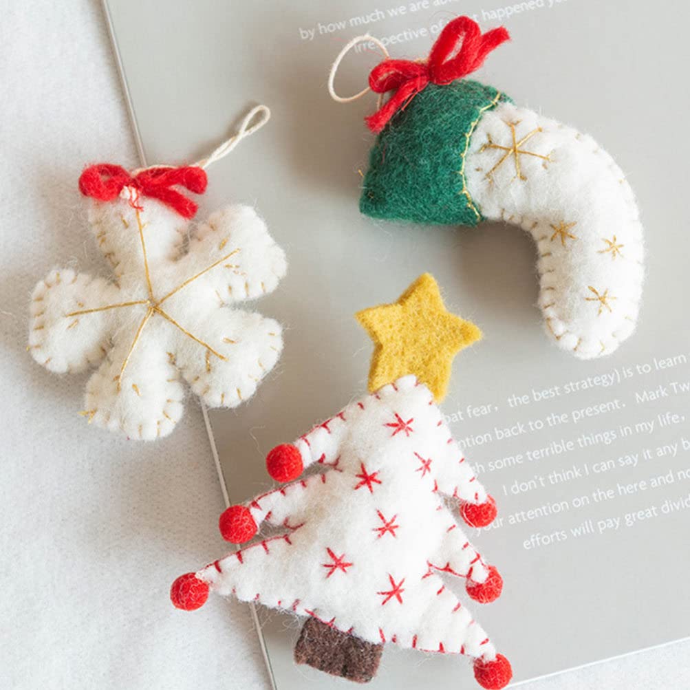6 Pezzi Ciondolo in Feltro Di Lana Cartellini Natalizi Appesi Ornamenti Di Calzini Dell'albero Di Natale Decorazioni Natalizie Babbo Natale Home Decor Provato 3d Manuale