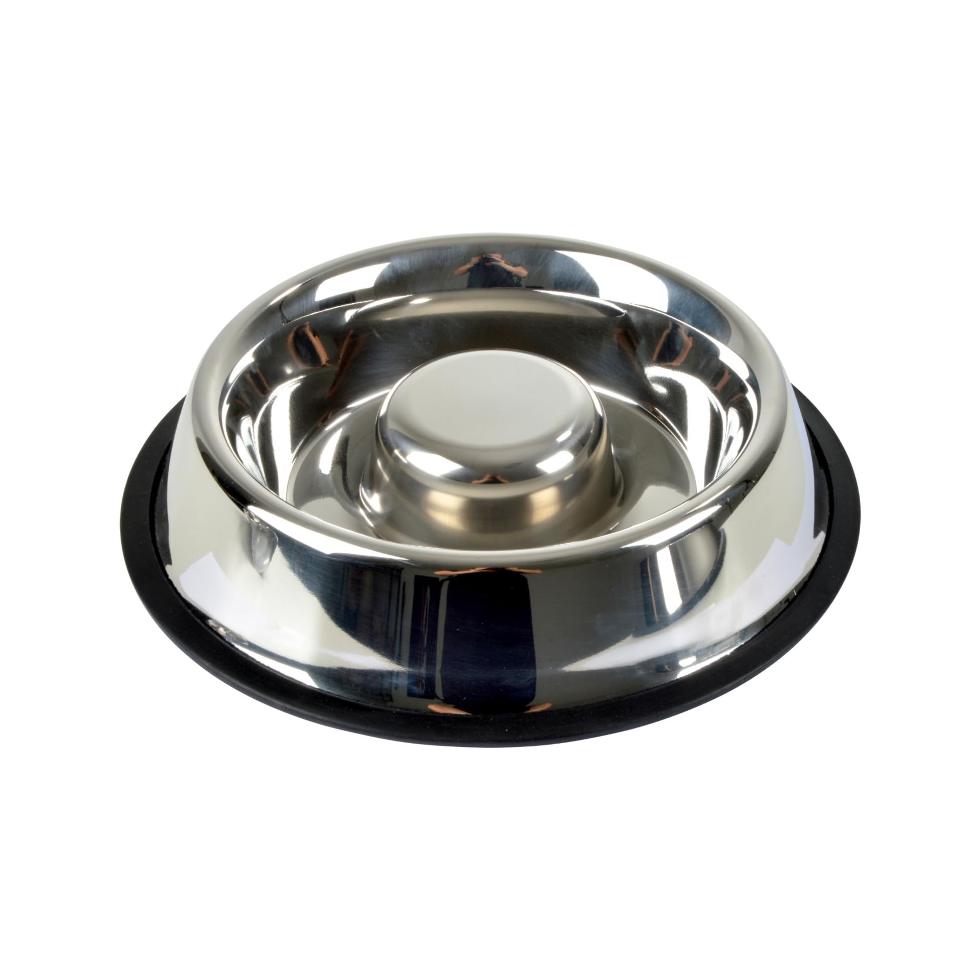 Love Story, Anti-Glutton Bowl with Non-Slip Base Stainless Steel 800 ml D30/22 cm, silber