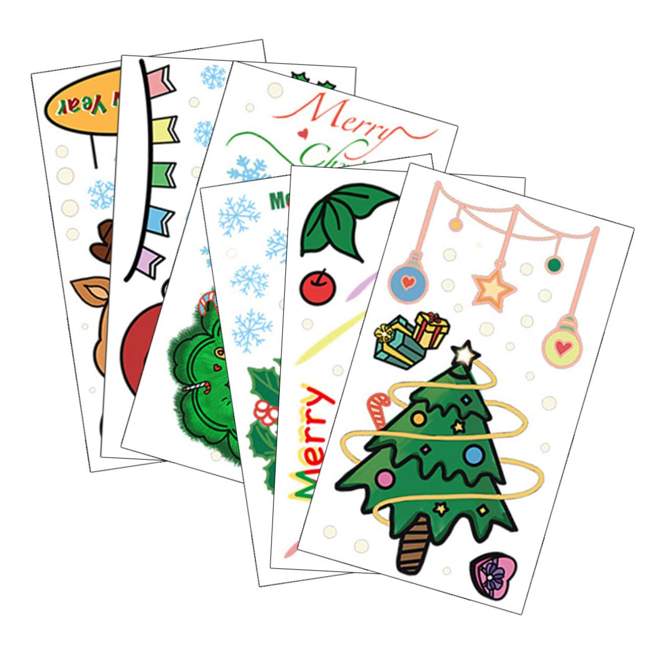 OSALADI 24pezzi Vetrofanie Natalizie Adesivi Murali Cartoon Per Decorazioni Festive Su Finestre e Vetrine Impermeabili e Rimovibili Per Natale e Casa