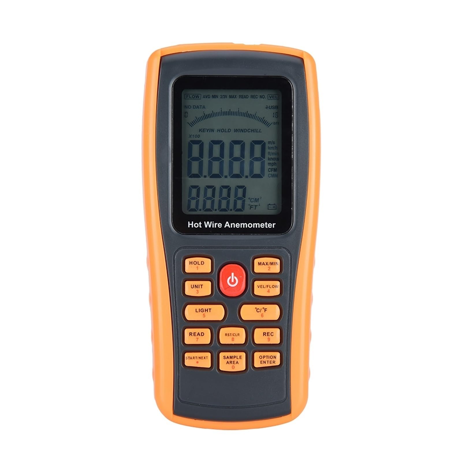 Anémomètre, Anémomètre numérique Portable, fil chaud, vitesse du vent, jauge de température, anémomètre à fil