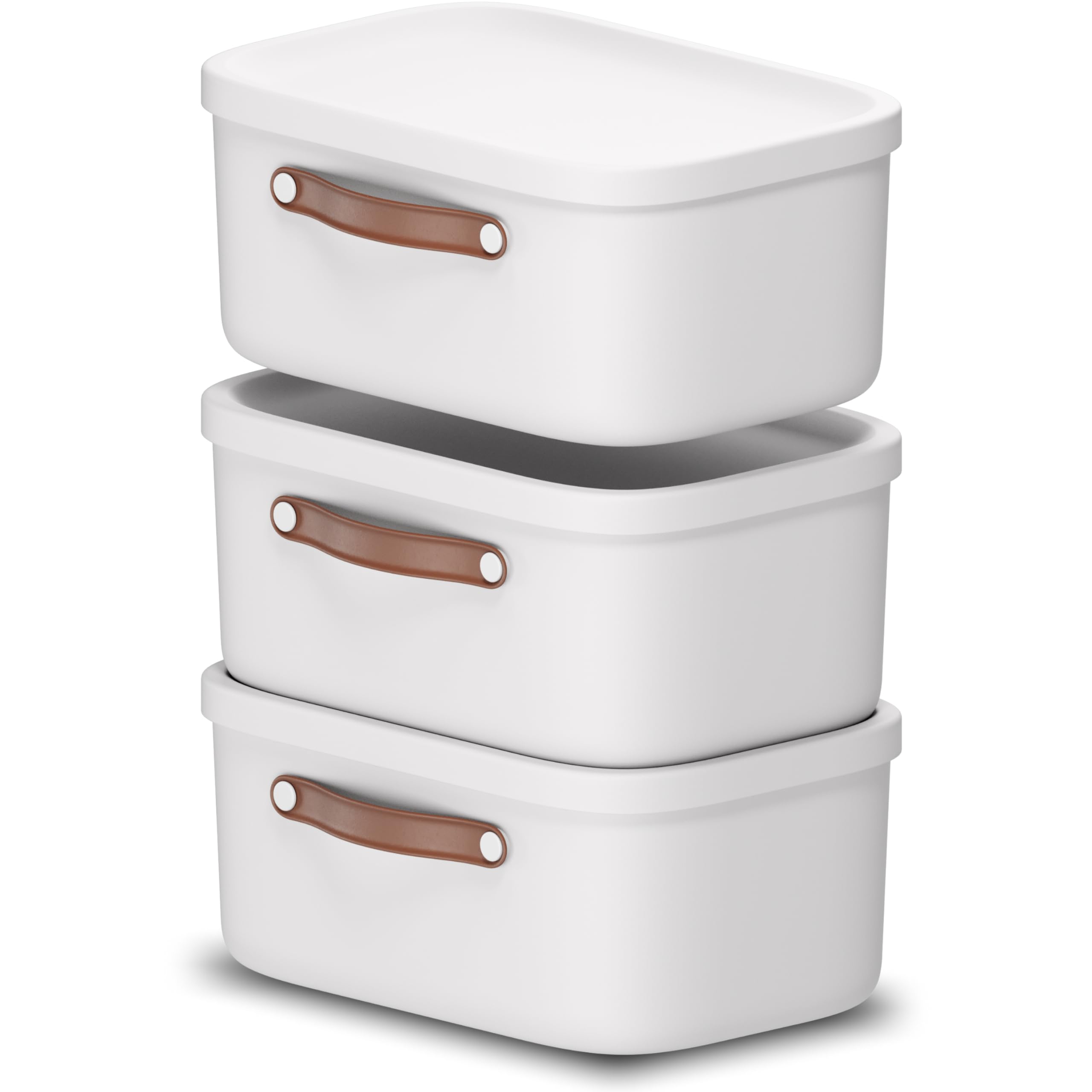 Storage Box 12LRotho Maloja Plastic Storage Bin With LidWhite (Pack Of 3) from B&Q