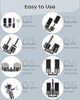 Vista 4 de Pawfly Aquarium Sponge Filter, Fish Tank Filter, Submersible Small Aquarium Filter with Double Foams & Ceramic Rings, Quiet Bio Sponge Filter for