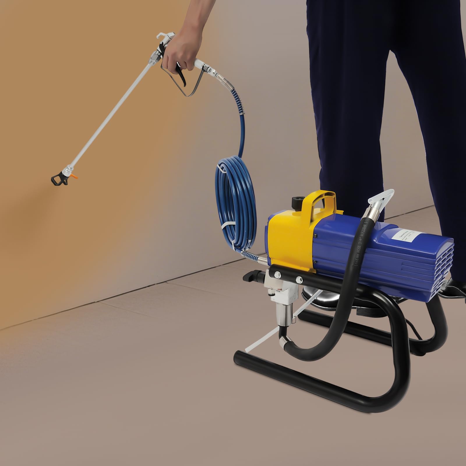 Airless pistolet natryskowy 1800 W, elektryczny, wysokociśnieniowy, 3600 psi, pistolet natryskowy do farb ściennych, lakieru, wewnątrz i na zewnątrz, do renowacji budynków, przemysłu