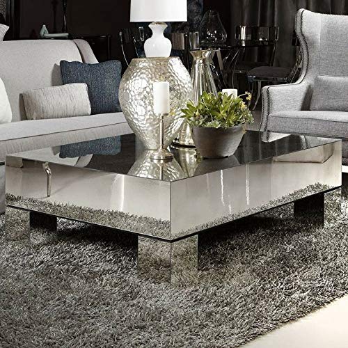 Quality Glass Modern Center Table for Living Room ( 36"x18"x36", Silver