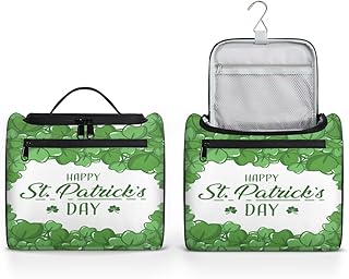 Bolsa de higiene pessoal suspensa para mulheres, Dia de São Patrício Bolsa de lavagem de viagem de grande capacidade Feliz Dia de São Patrício Bolsa de maquiagem portátil impermeável para chuveiro bolsa de banheiro para cosméticos acessórios essenciais, Multicor