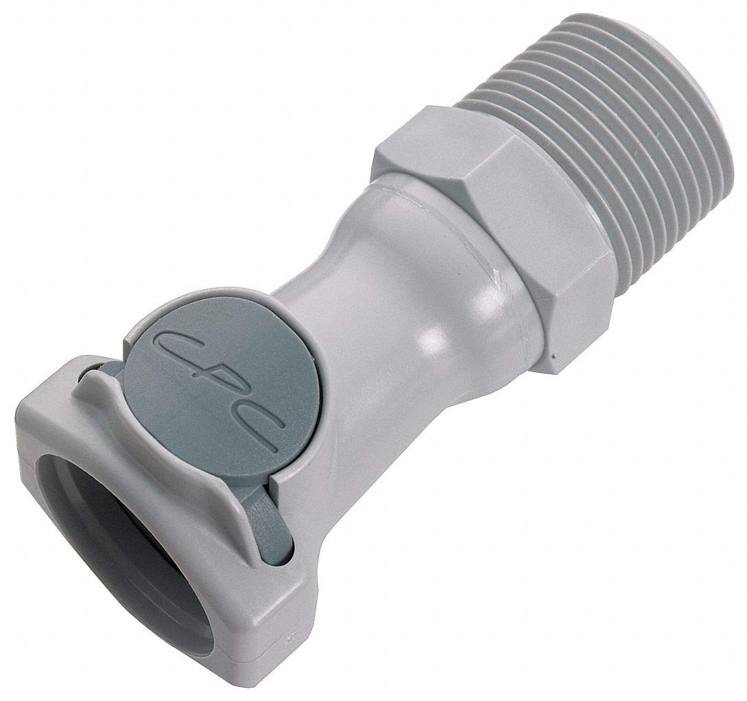 CPC (Colder) HFC10812 High-Flow Quick-Disconnect, Non-Valved PP Body, 1/2” NPT(M)