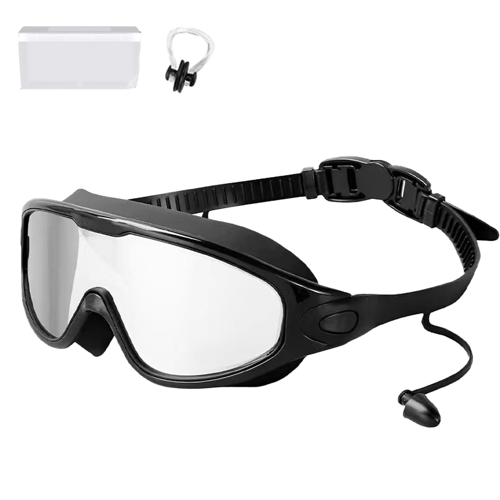 Knubbuf My Cool Summer Goggles, No Leaking Swim Glasses for Men Women Youth, Swimming Goggles with Ear Plugs, Anti Fog Swimming Goggle, Adjustable Elastic Band (Style F)
