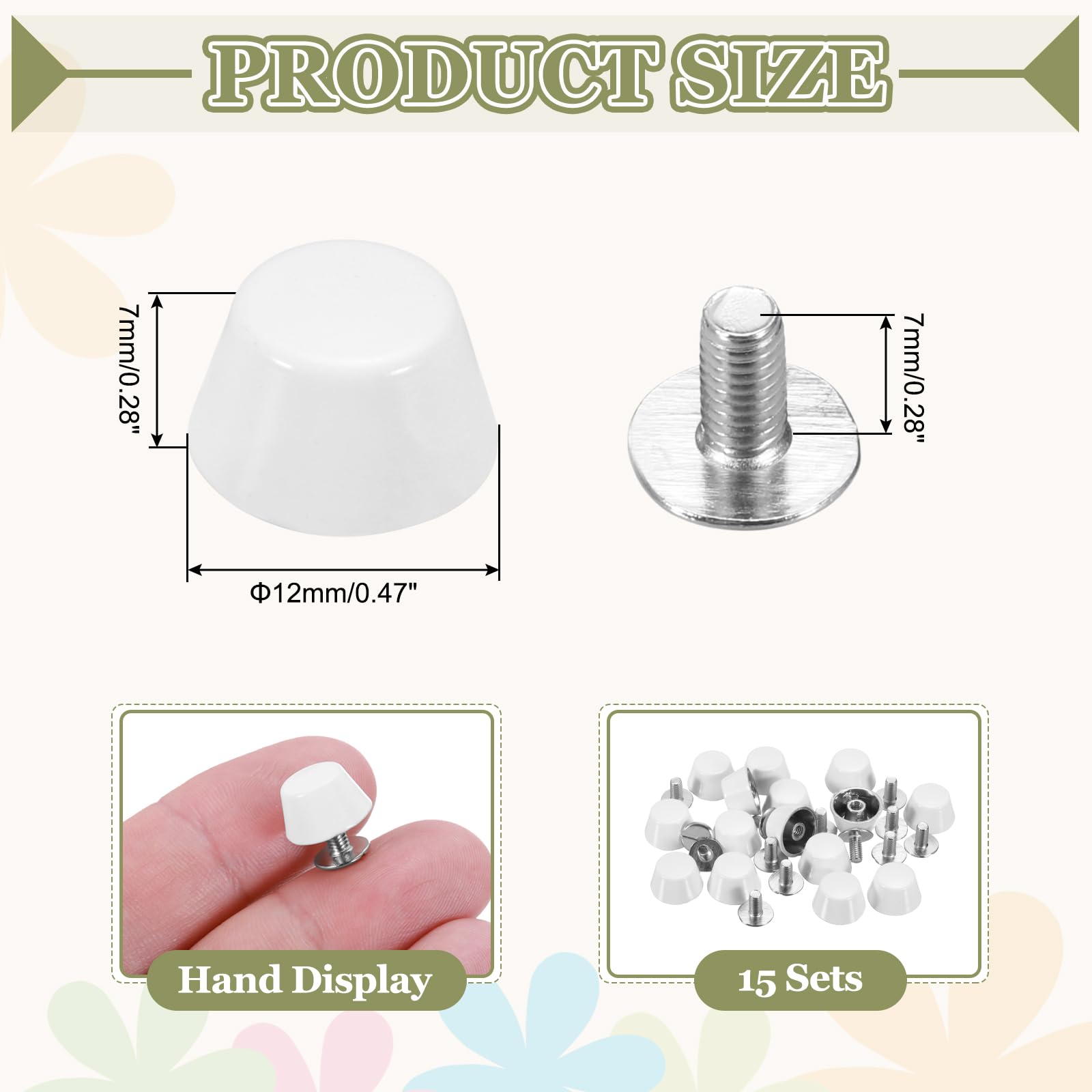 PATIKIL 12mm Screw Back Rivets Stud - Image 2