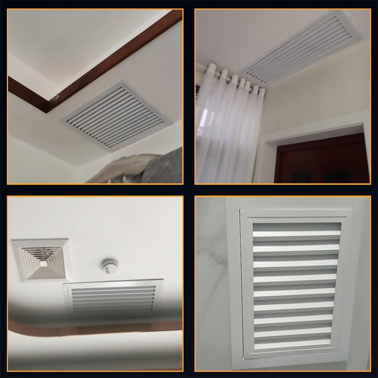 Drzwi wentylacyjne z metalowymi listwami z pokrywą wentylacyjną do powrotu powietrza, konstrukcja zawiasowa, oddychający panel dostępu do systemów HVAC, kratka powrotna