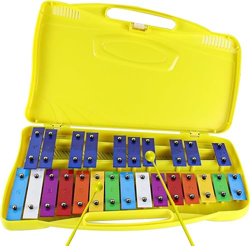 Miniatura 7 de Glockenspiel Xilófono para niños, instrumento de percusión profesional con estuche rígido y mazos seguros, para estudiantes principiantes, enseñanza