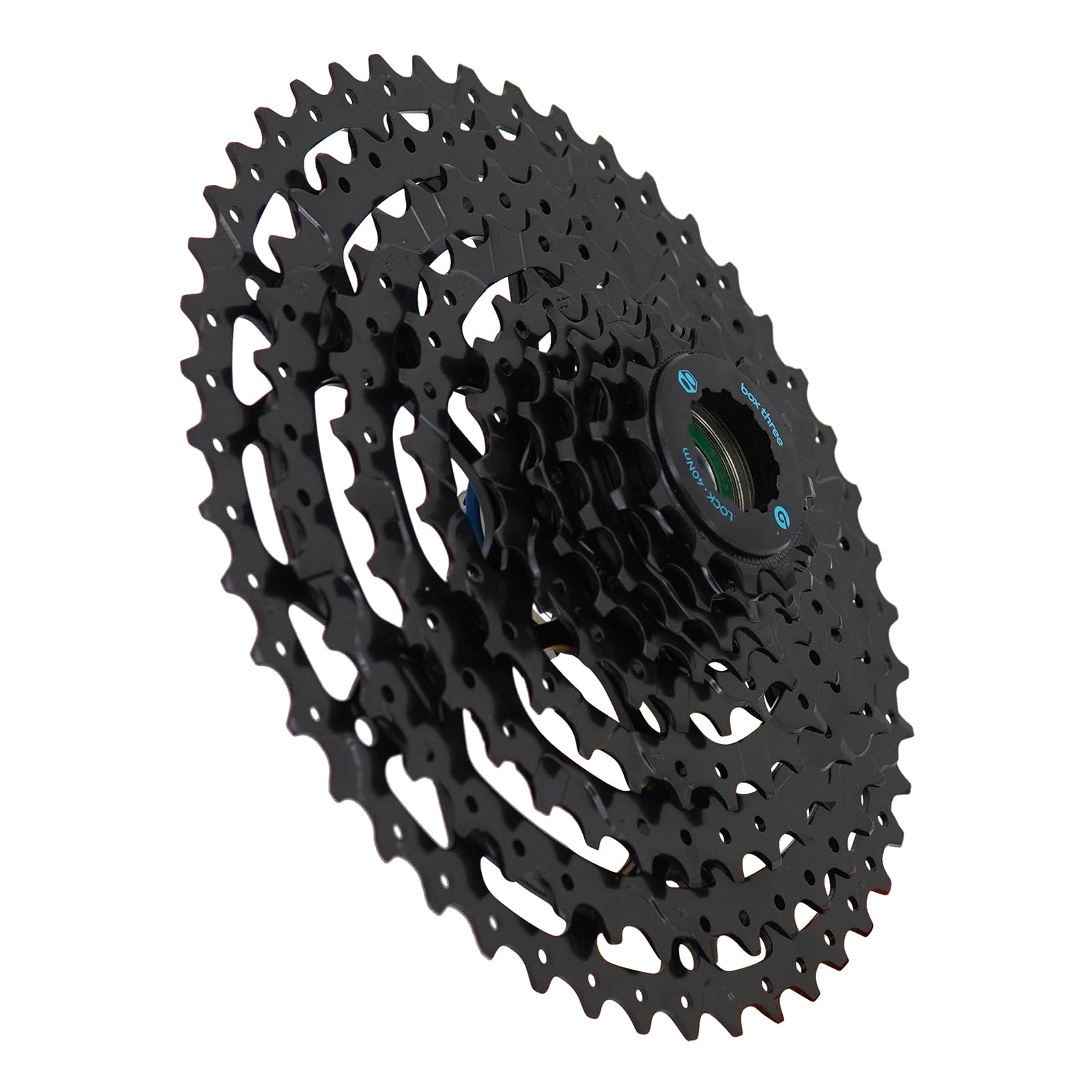 Box Three Prime 9 Cassette de vélo Compatible avec moyeux HG Standard 9/10/11 Vitesses pour VTT, Cassette légère pour vélo VTT