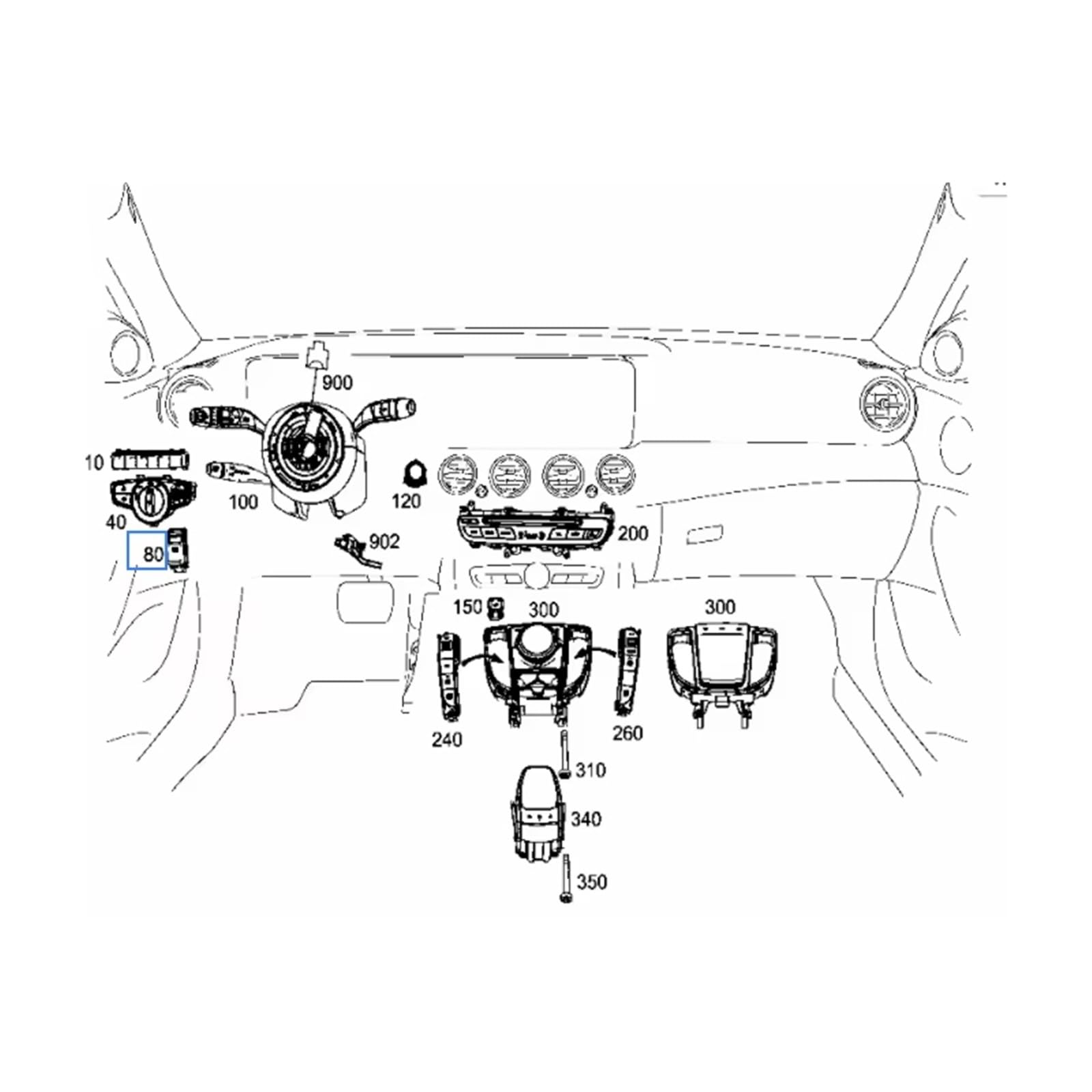 Pulsante Freno A Mano Compatibile Con Benz Per C180 C200 E200 E300 GLC350 Emergenza Per Parcheggio Freno Stazionamento Interruttore Pulsante Controllo Ricambi Auto 2139056608
