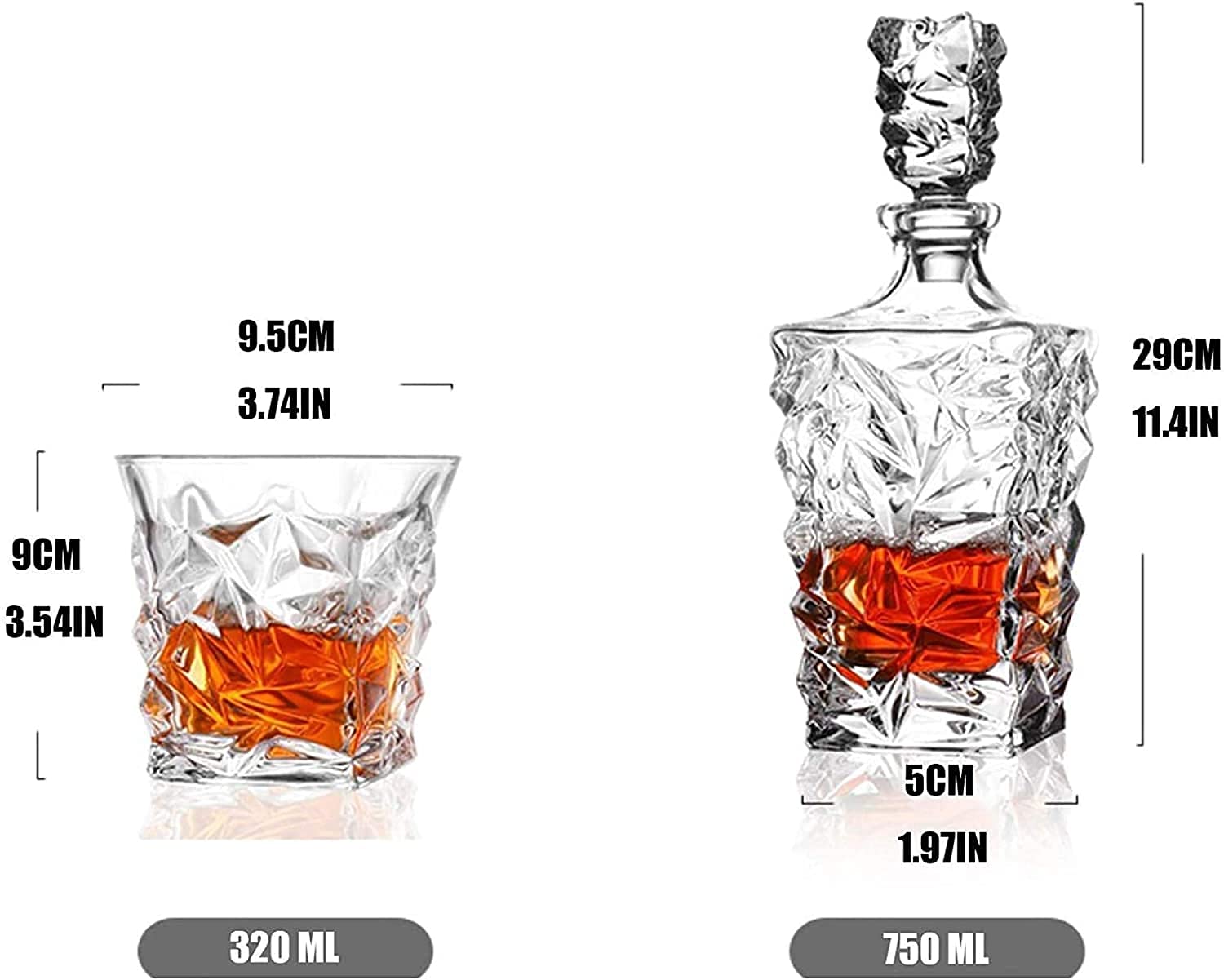 Karafka do wina, ręcznie dmuchane butelki whisky, włoskie szklane pojemniki na alkohol zapobiegający parowaniu, klasyczny design wazonów, wysokiej jakości zestaw upominkowy na butelki