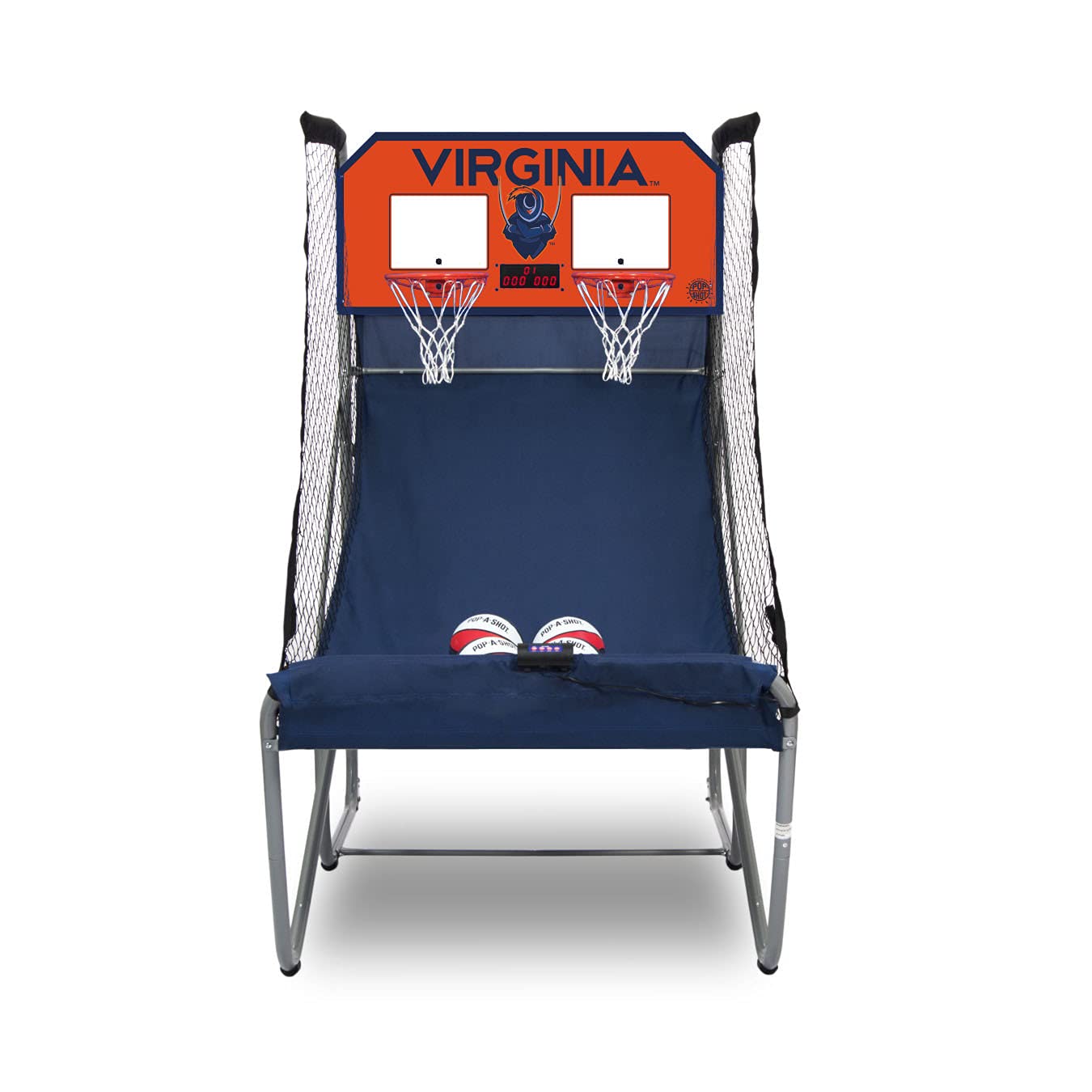 Pop-A-Shot - Home Dual Shot with Virginia Cavaliers NCAA Graphics l Sensor Scoring l 16 Game Modes l 7 Balls l Foldable Storage l for All NCAA Fans