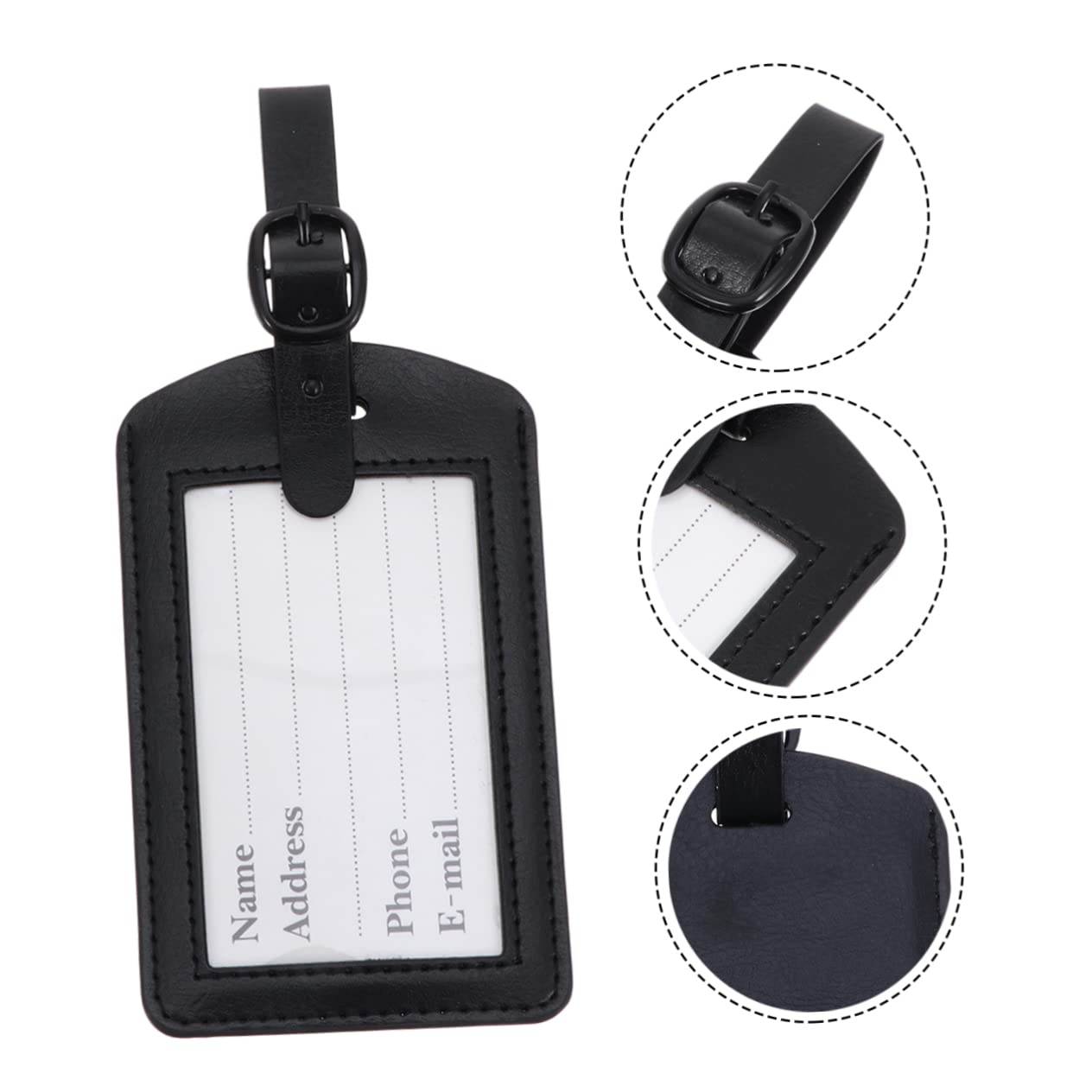10stücke Kofferanhänger Luggage Tags Für Reisen Baggage Labels Aus Pu Langlebig Elegant Leicht Und Tragbar Für Gepäckidentifikation Schwarz