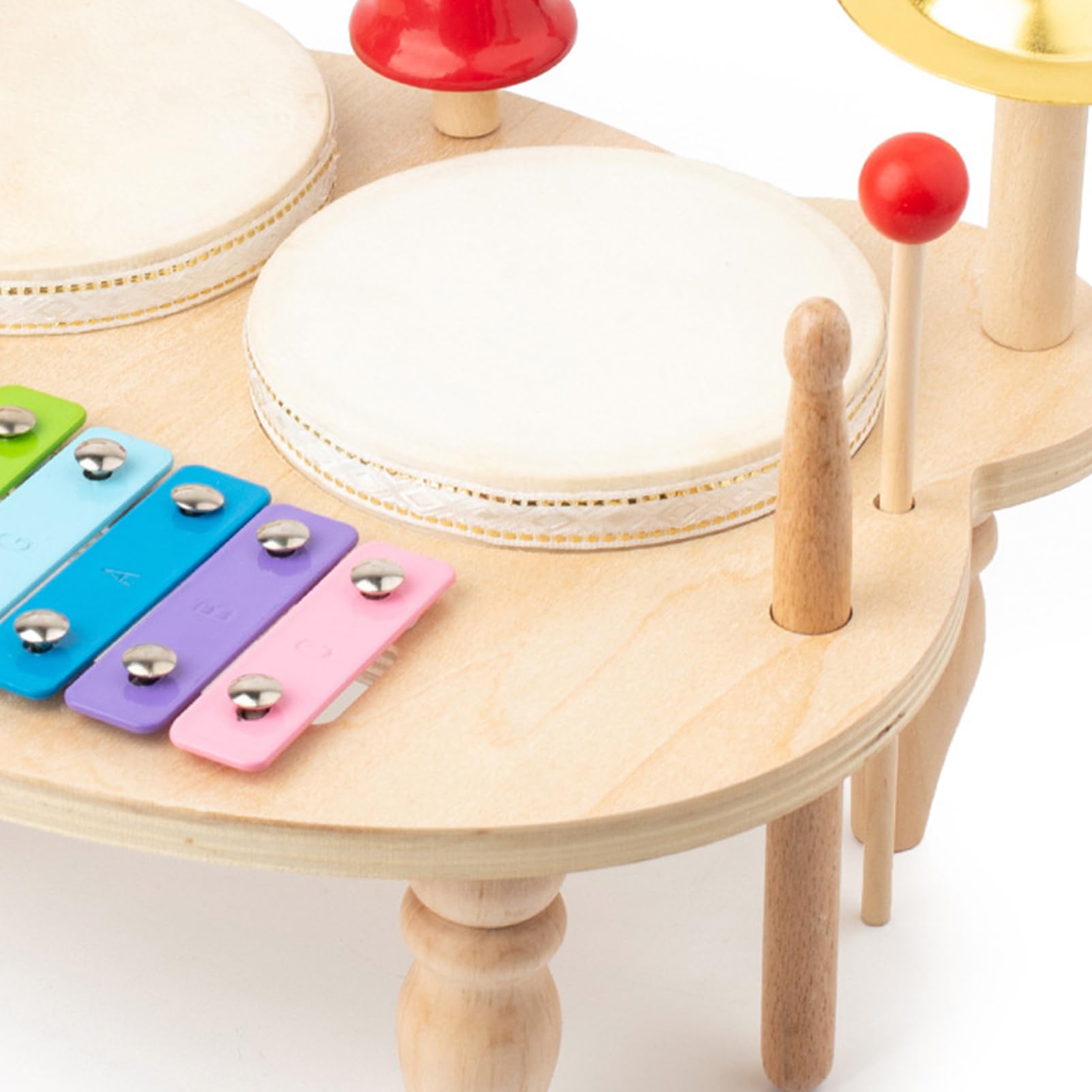 Set di Batteria Strumento Musicale A Percussione In Legno Con Multiple | Tamburo Per Bambini Per Bambine E Bambini Pratica A Tavolo Natale E Compleanno