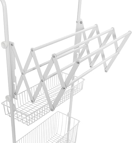 Miniatura 6 de Household Essentials Estante de almacenamiento de metal sobre la puerta, color blanco