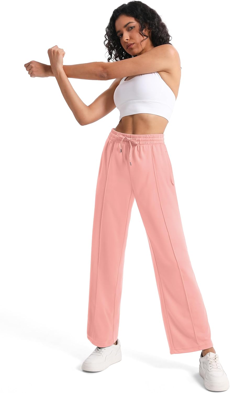 Tapata Women's 28/30/32/34 Inseam Track Pants Loose Straight Leg Jogging Sweatpants Warm-Up Sports Athletic Running - Image 8