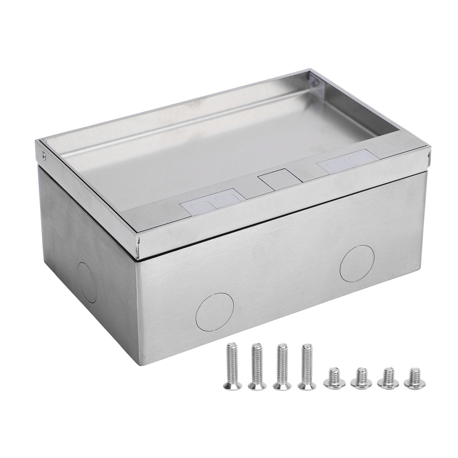 Scatola di Derivazione da Incasso a Pavimento in Stile Marmo con 2 Prese e 2 Porte USB per Ufficio Scolastico, Materiale Acciaio Inossidabile/PC
