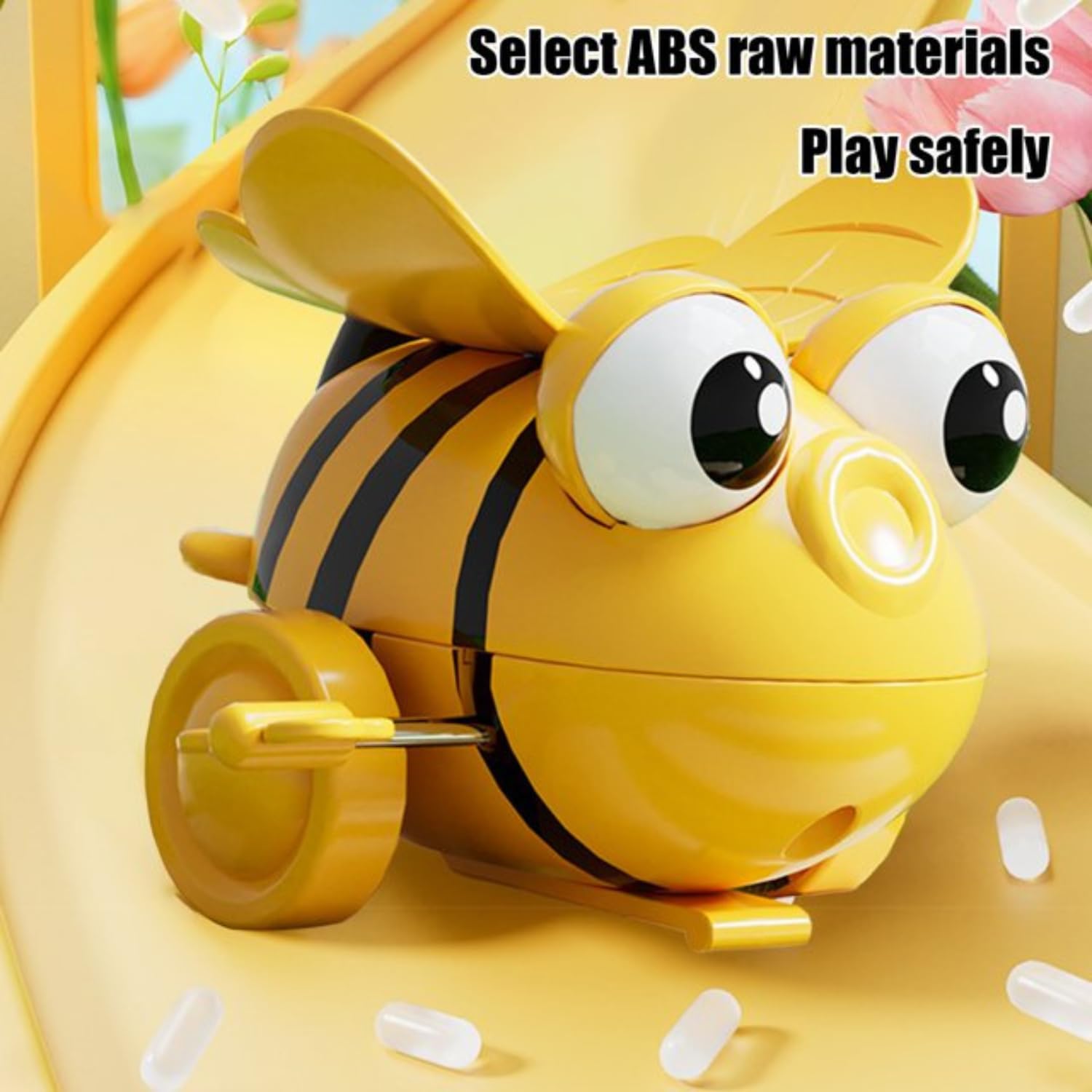 UTPATI Children's Wind-Up Tumbling Bee Early Interactive Educational Bee Baby Development Toy with Mechanical Rolling, Jumping, Crawling and Sitting Toy for Children 2