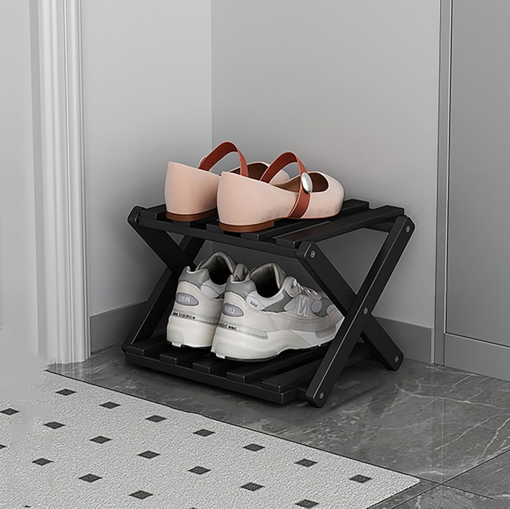 Étagère à chaussures en bois pour sublimer le couloir et le salon