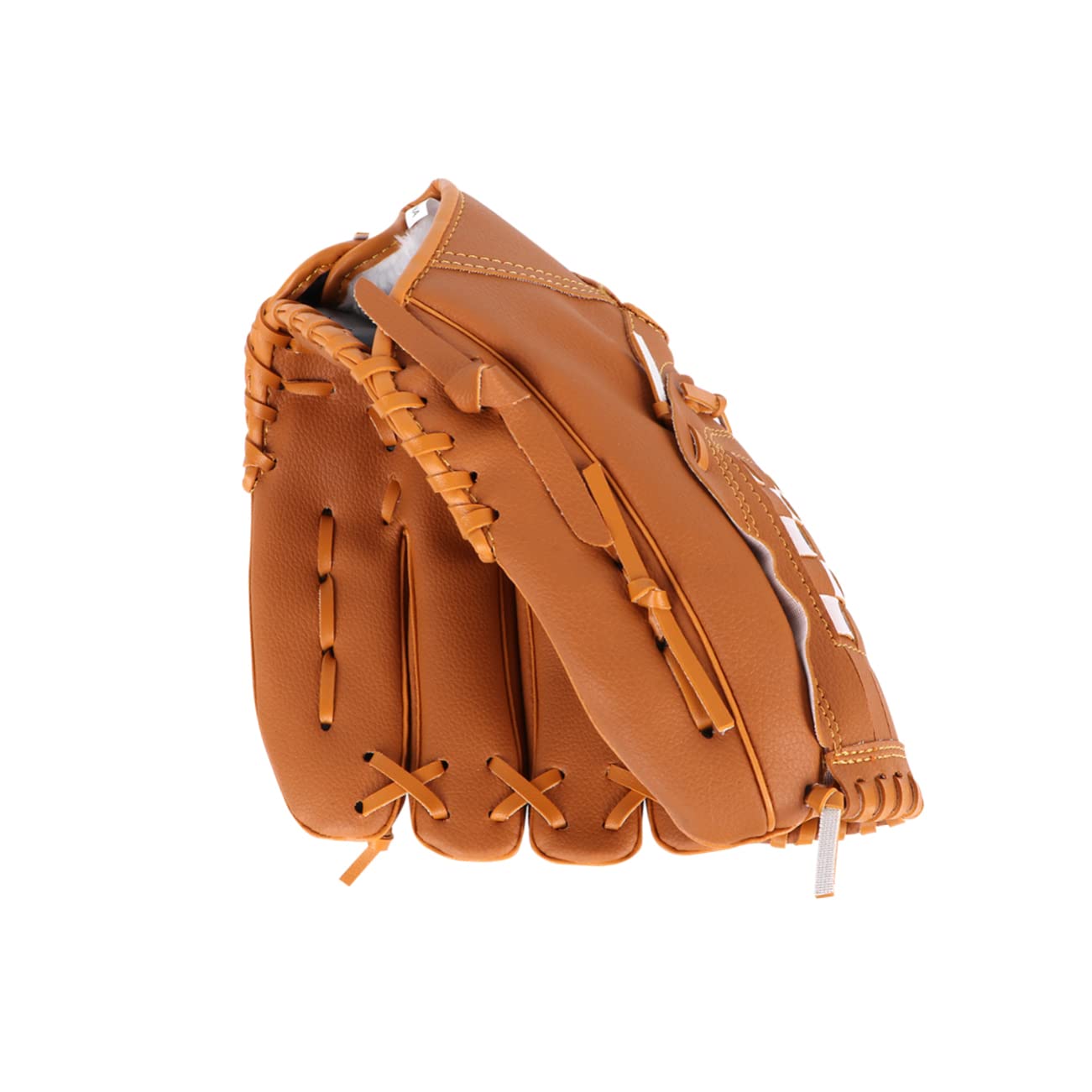 Mikikit Left Hand Softball Baseball Glove for Outdoor Sports Durable Material Strap Cushioned Palm for Youth and Adult Training Yellow