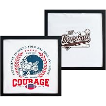 T Shirt Frame 15x15 Display Case 2 Pack - Solid Wood Jersey Frame for Wall or Tabletop - Shatter-Resistant Acrylic Panel with Folding Insert - Sports Memorabilia Shadow Box