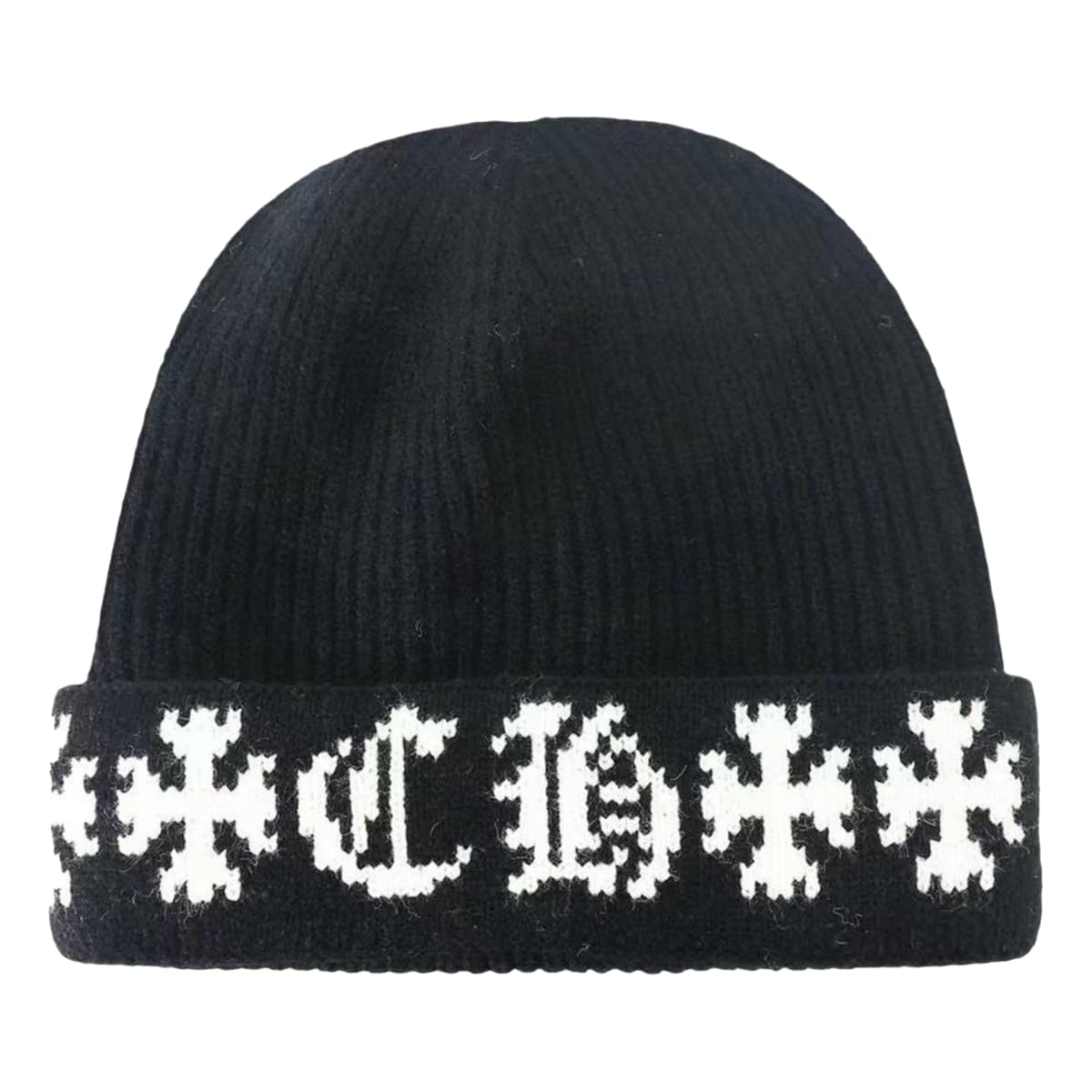 Bonnet tricoté femmes noir chaud et extensible pour l'hiver et l'automne