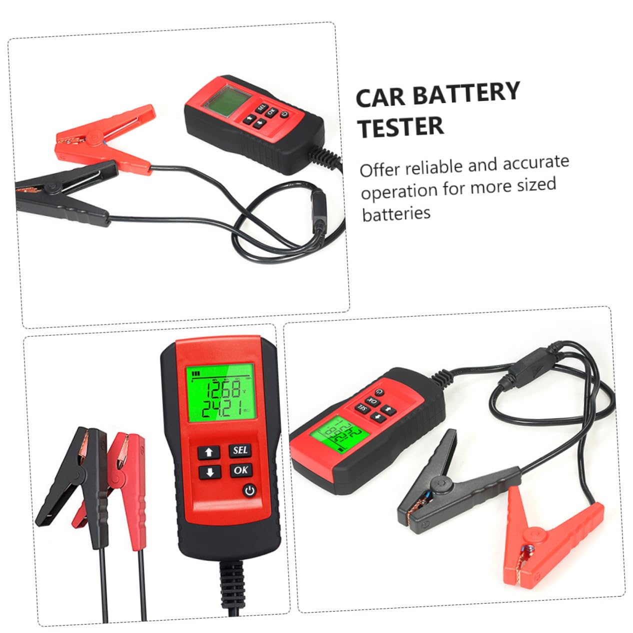 SHERCHPRY Tester Baterii Automatyczny Organizer Do Siedzenia w Samochodzie Dostawczym Narzędzie Samochodowe Pasek Do Gitary Akustycznej Dostarczać Bateria Guma Czerwony Akcesoria Samochodowe