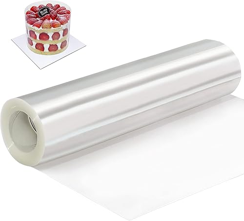 BYKITCHEN Collar para tartas, collares de acetato para tartas de 10 pulgadas, hojas grandes de acetato transparente para mousse de chocolate,
