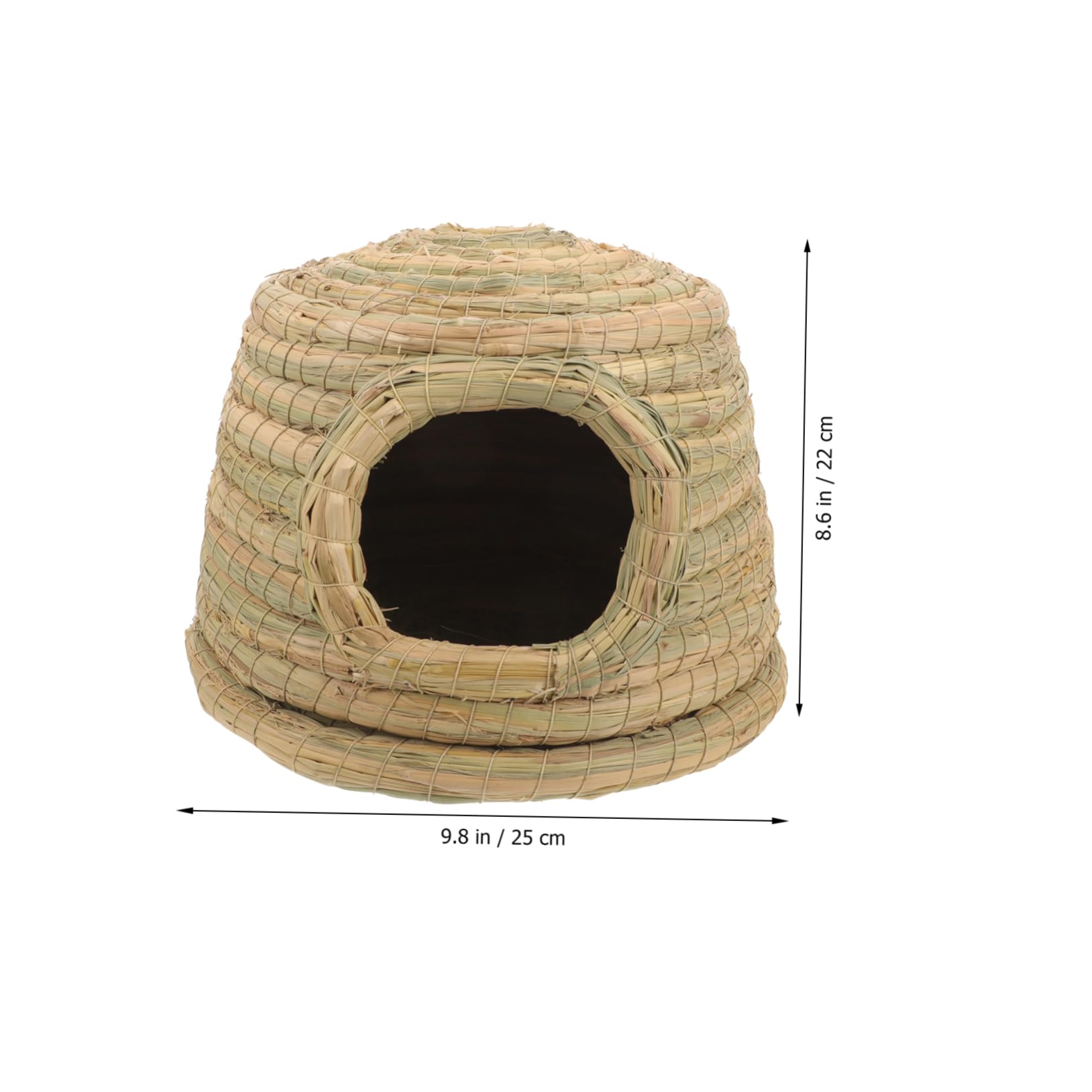 VANZACK Gewebtes Kaninchenbett aus Gras als Nest in Hellgrün | Kleintiere und Hamster, Dekorative Form, Ruhe und Spielbereich, aus Gras Geflochten