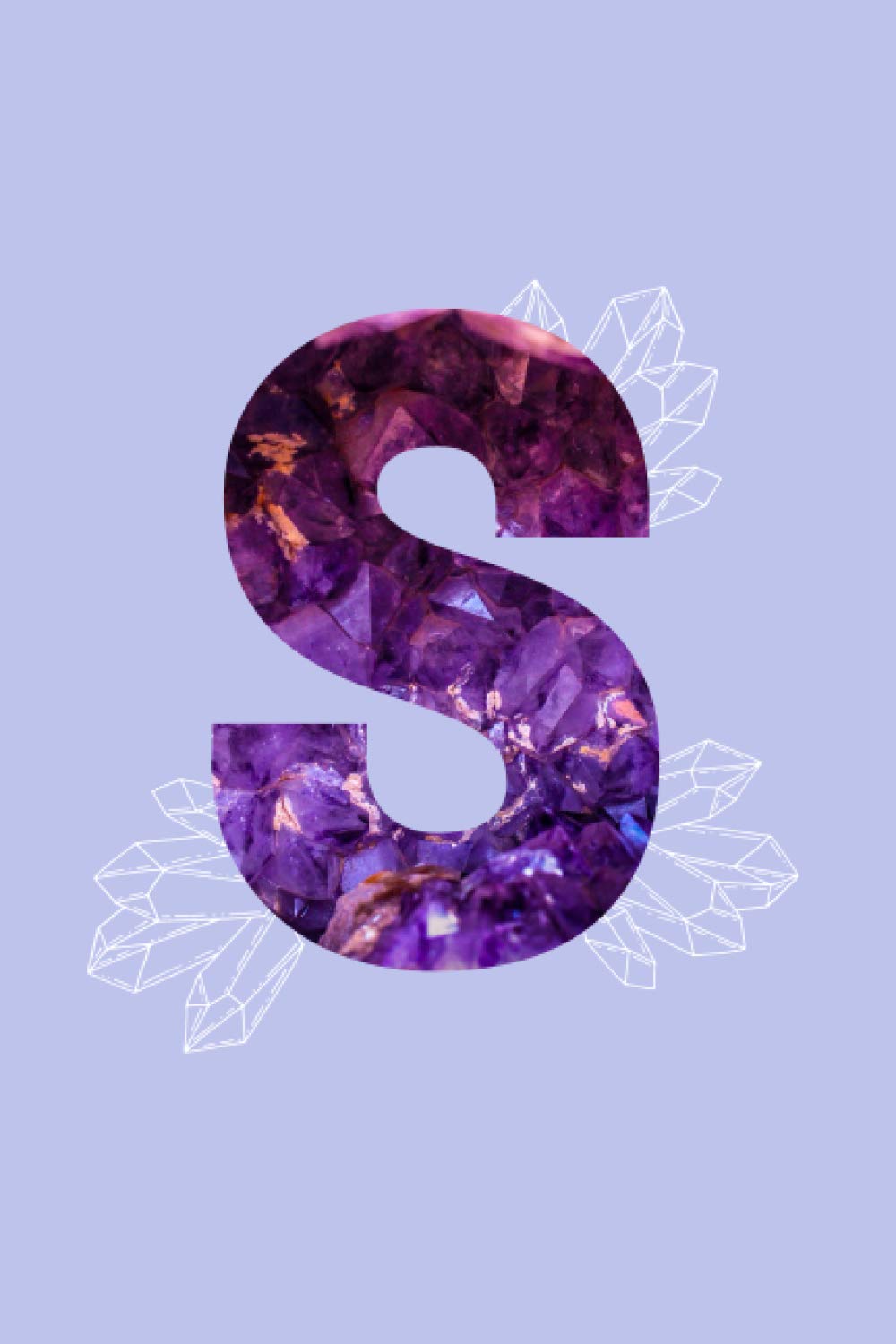 Amethyst Alphabet Letter ‘S’ Notebook: Purple Monogrammed Gemstone Crystal Notebook ; 6" x 9" inches white lined Journal Pages (Amethyst Alphabet Notebooks)