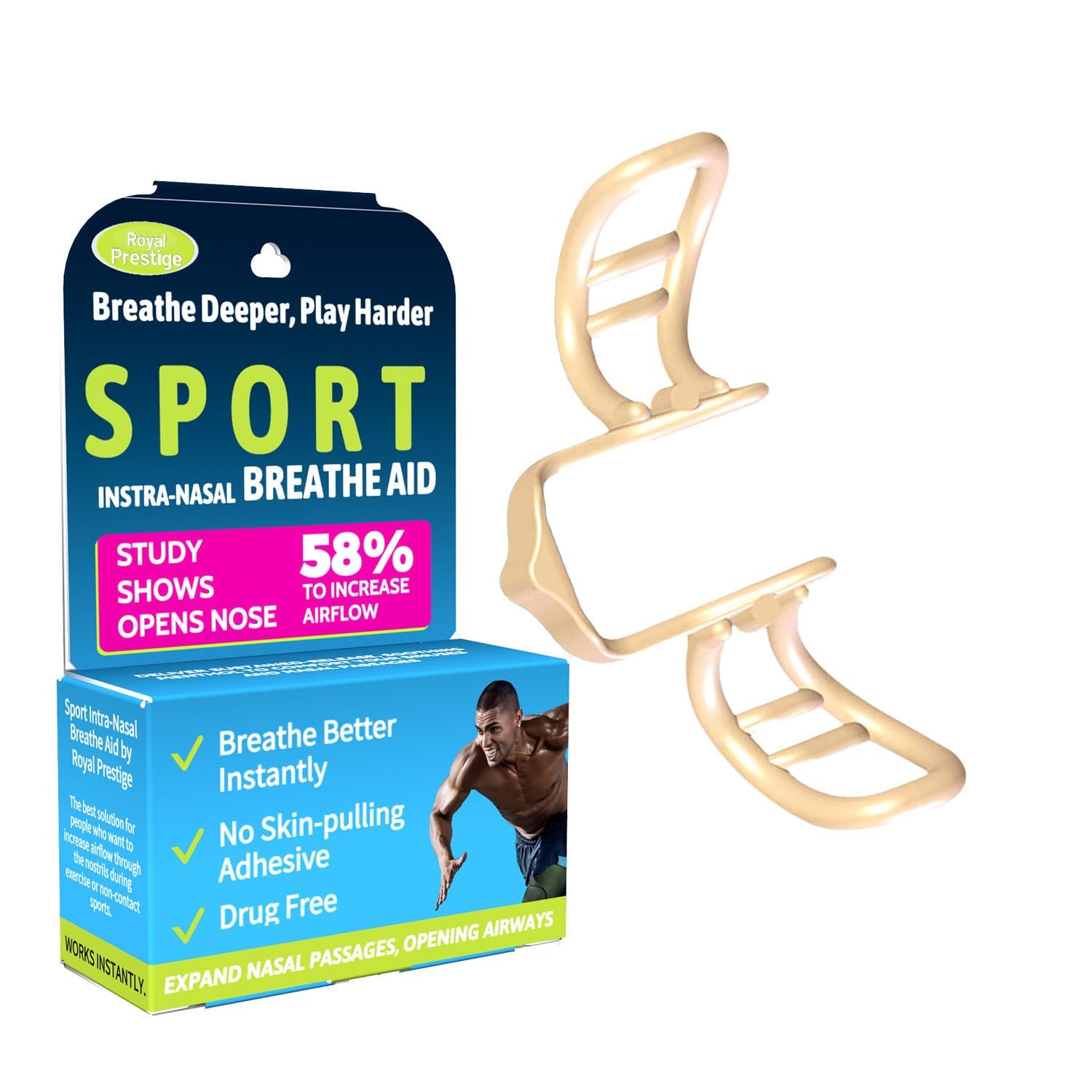 Sport Intra Nasal Breathe Aid | One Size Fits All | Improves Airflow by up to 58% | Performance Breathing Support for Cycling & Non-Contact Sports-image-10