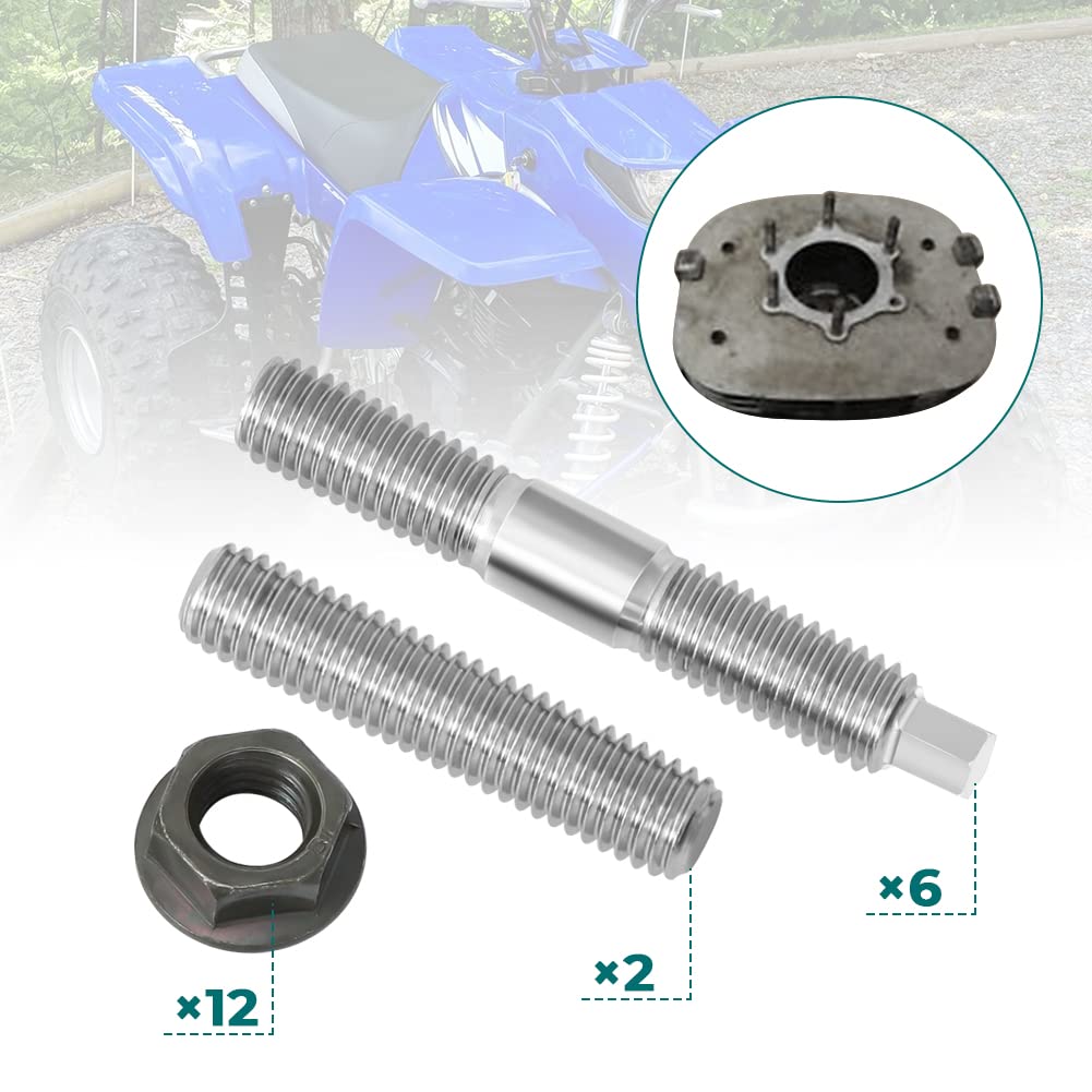 Cylinder Top End Head Exhaust Stud Nuts Kit For Yamaha Blaster - Foto 2