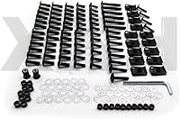 Vista 4 de XKH - Kit de tornillos y tornillos para carenado de motocicleta compatible con Kawasaki Ninja 250R 300 650 ZX10R negro [B00YB3Y2SS]