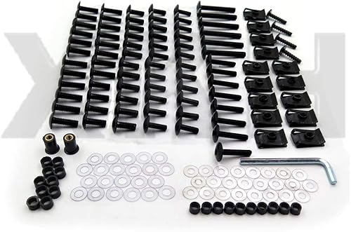 Miniatura 4 de XKH - Kit de tornillos y tornillos para carenado de motocicleta compatible con Kawasaki Ninja 250R 300 650 ZX10R negro B00YB3Y2SS