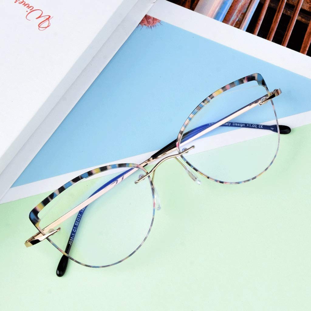 Kolorowe okulary do czytania kocie oko, damskie stylowe, okulary, anty-niebieskie blokowanie światła, antyodblaskowe, zawias sprężynowy, wysokiej jakości czytniki 2.0 2.5 (kolor: Wielokolorowe, rozmiar: 1,5)