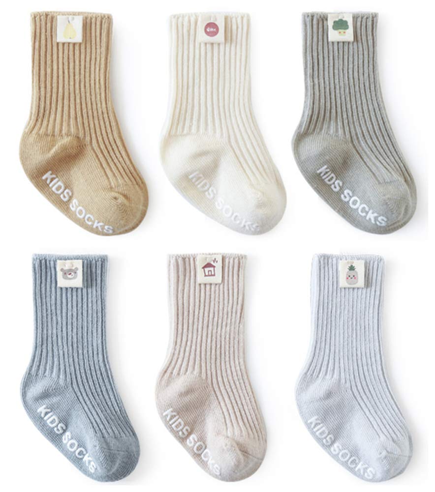 Baby Boy Combed Cotton Socks QandSweet Toddler Ankle Sock Non-Skid for Newborn Infant Childrens