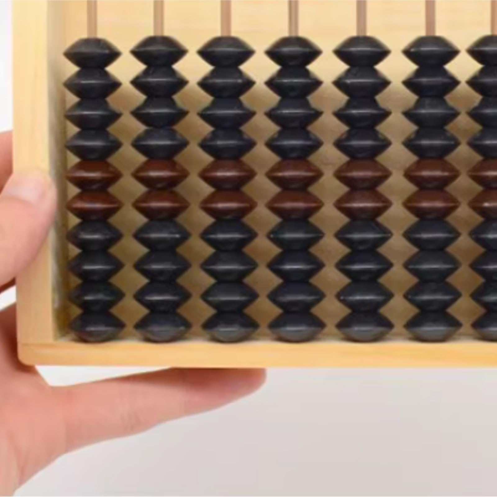 Abakus 10 Digitale 10 Perlen Abakus Japanischen Chinesischen Schule Rechner Mathematik Zählen Werkzeug Holzrahmen Rechenrahmen(Brown)