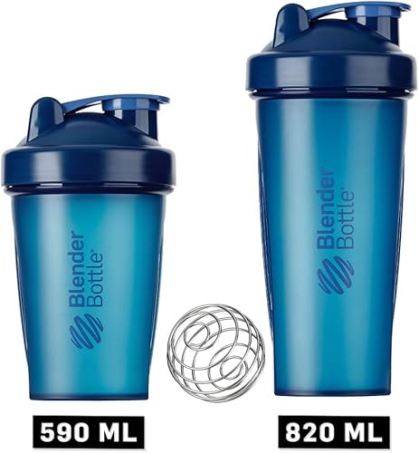 Miniatura 5 de Blender Bottle Taza de coctelera clásicaagitador de dietacoctelera de proteínas con Blenderball  20.0 fl oz - azul marino
