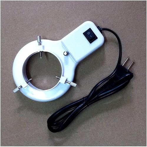 Kit de accesorios para microscopios de 110 V220 V estéreo, luz superior, anillo fluorescente, luz blanca, iluminación suave, 2.520in de diámetro