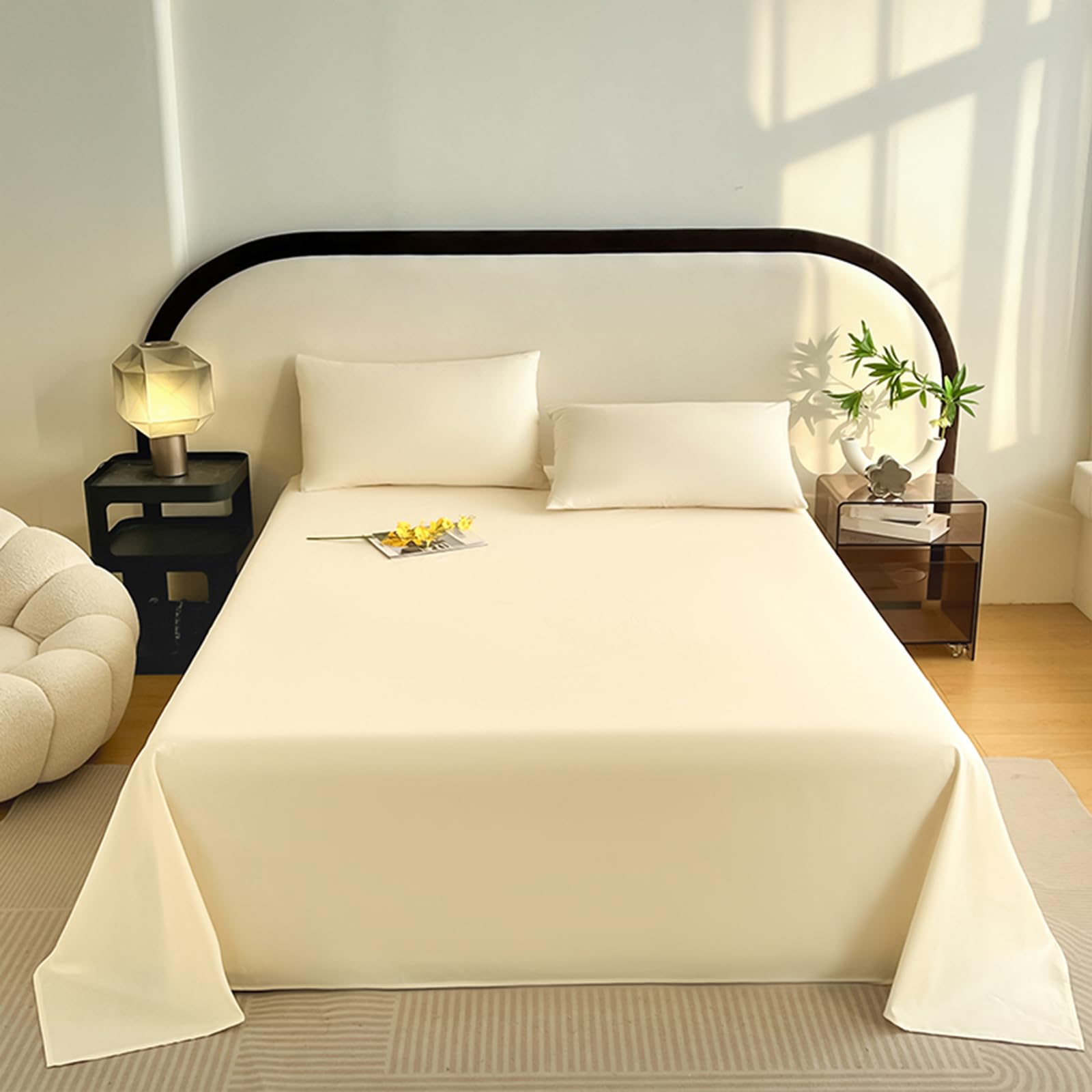 Drap Plat Coton 160x230cm Drap Plat pour 1 Personnes