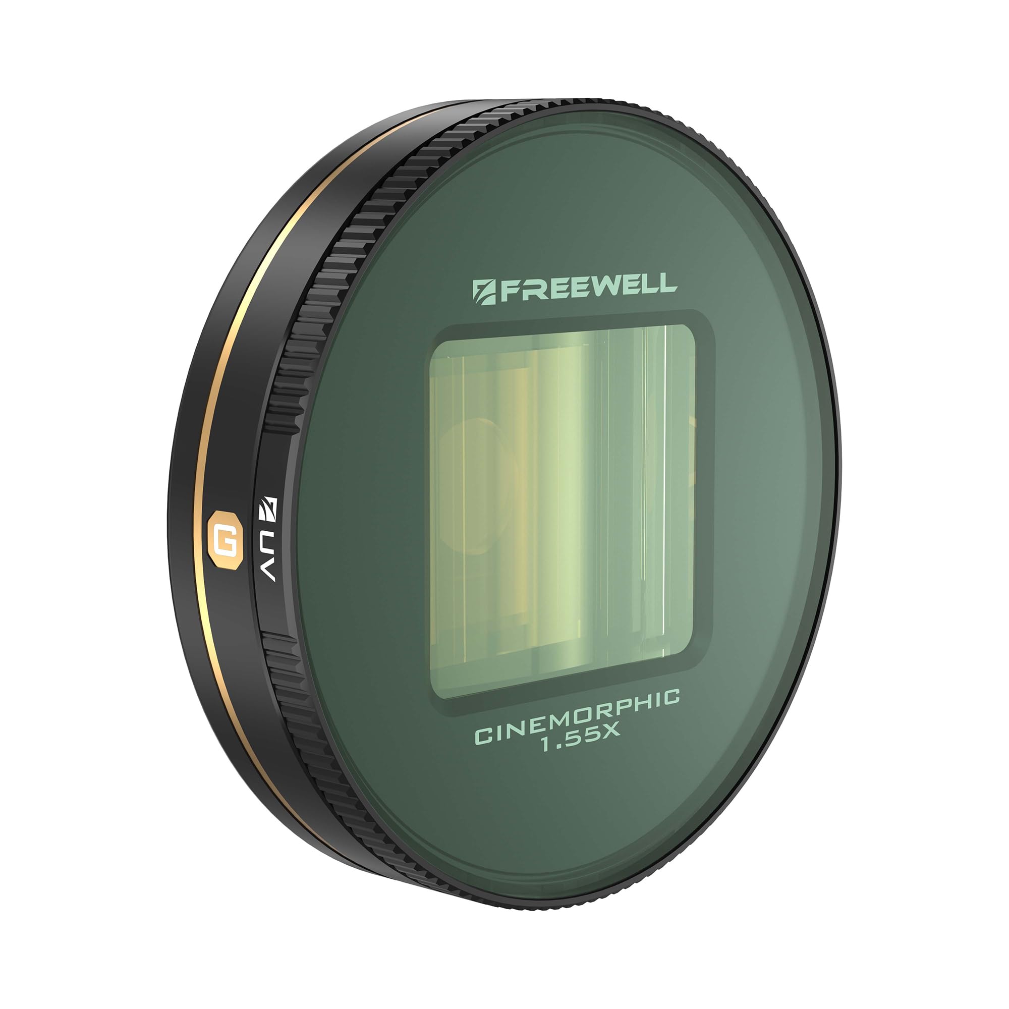 Freewell 1.55x Gold Anamorphic Lens Compatible with Freewell Sherpa and Galaxy Cases - Advance Your Mobile Cinematography