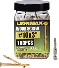 LIONMAX Deck Screws 3 Inch, Wood Screws #10 x 3, 100 PCS, Rust Resistant...