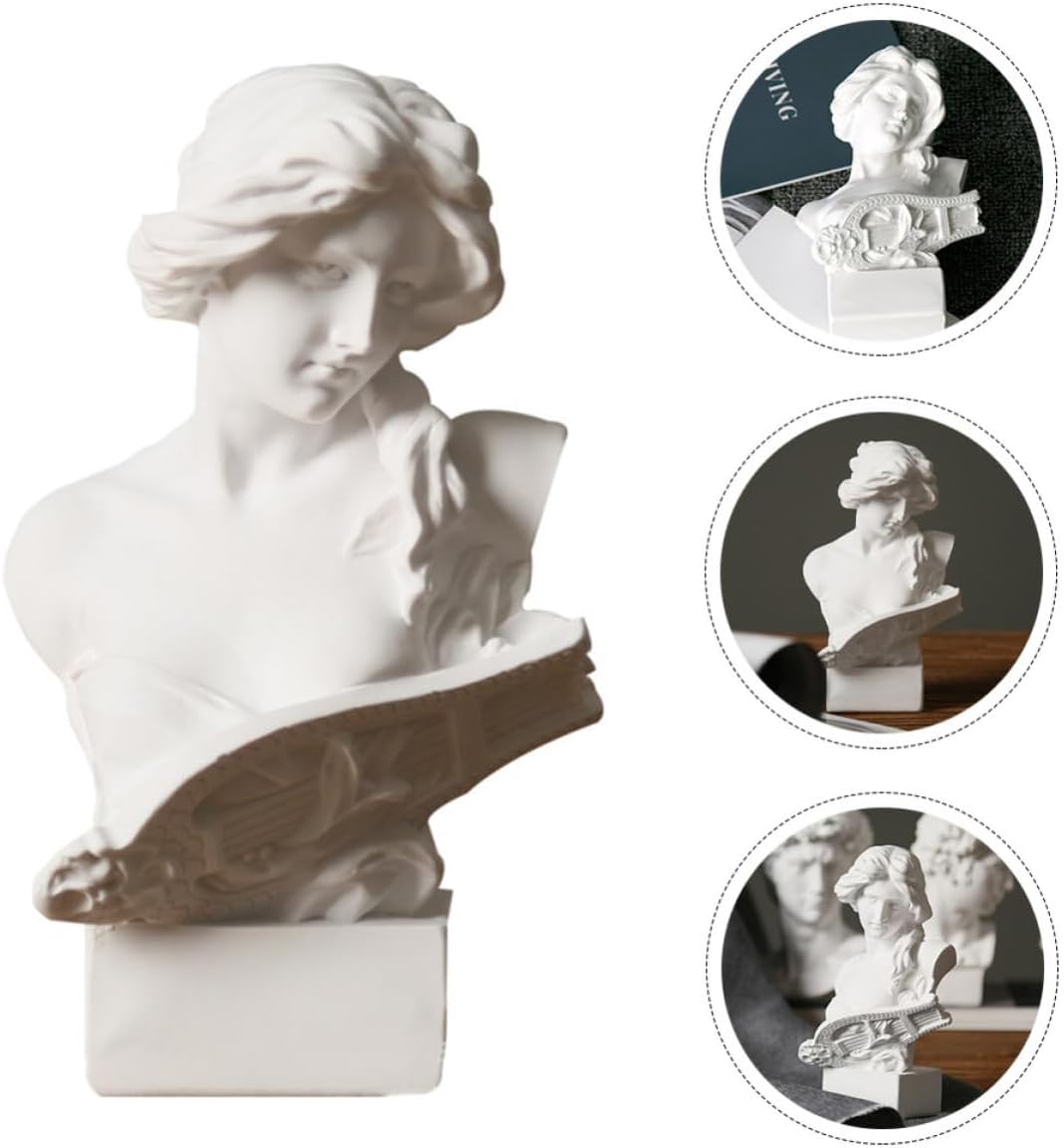 ORFOFE Female Bust Sculpture Resin Desktop Decoration for Home Display