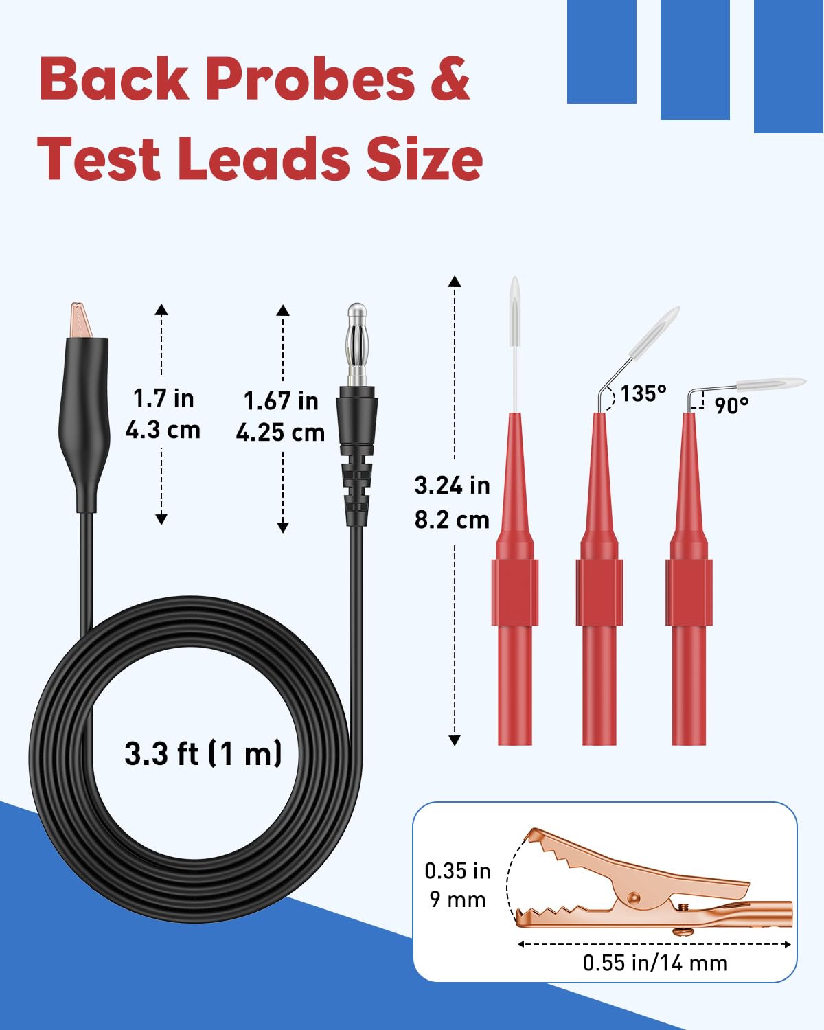 Vibit 30 Pcs Back Probe Kit Automotive Banana Plug Alligator Test Leads — Amazon image 2