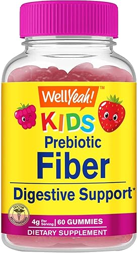 WellYeah Gomitas de fibra prebiótica para niños apoyo al sistema digestivo recomendado por médicos veganas y sin gluten sin OMG deliciosos sabores