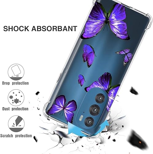 Miniatura 7 de Funda para Moto Edge 30 Pro/Edge X30/Edge + XT2201 2022 XT2201 Funda transparente para niñas y mujeres, TPU suave a prueba de golpes, funda