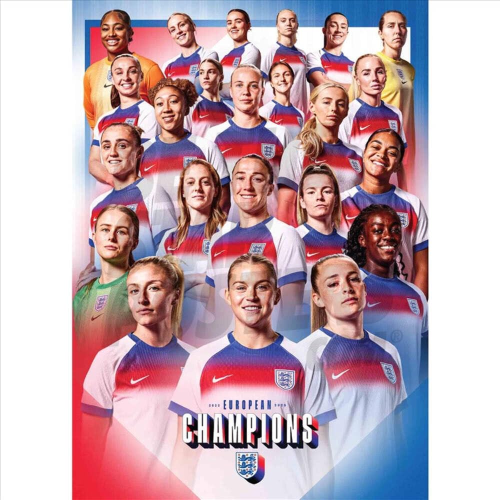 Lionesses European Champions Player Montage Poster Unframed A3